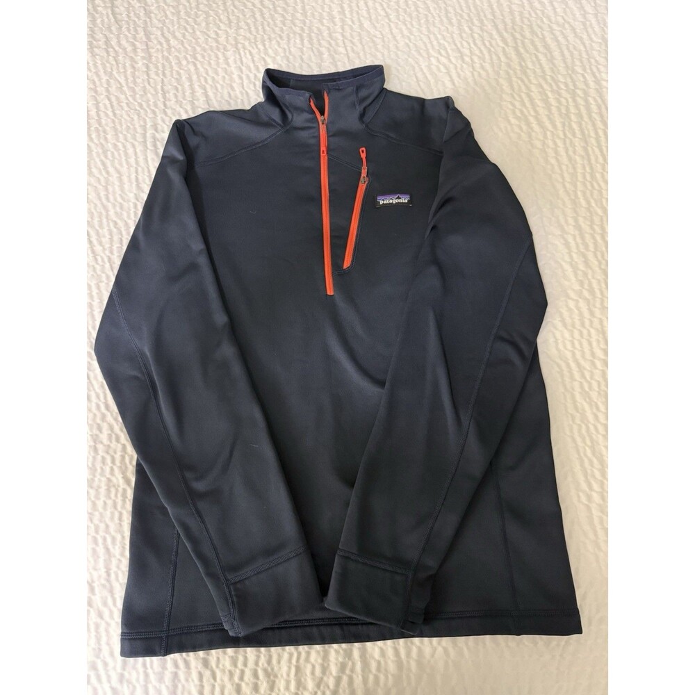 Patagonia Crosstrek Jacket Mens M Blue 1/4 Zip Polartec Power Stretch Fleece